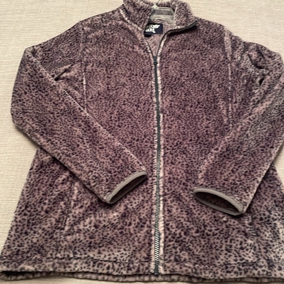 Lands’ End Full Zip Jacket Animal Print Soft Warm & Stylish Large Tall Length - Picture 9 of 13
